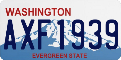 WA license plate AXF1939