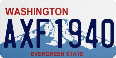 WA license plate AXF1940