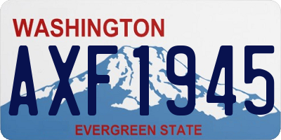 WA license plate AXF1945