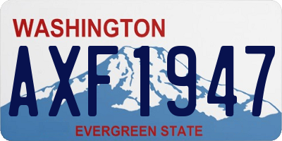 WA license plate AXF1947