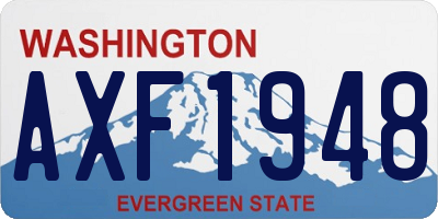 WA license plate AXF1948