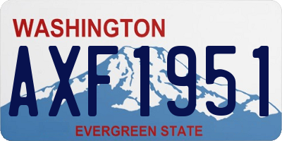 WA license plate AXF1951