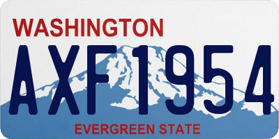 WA license plate AXF1954