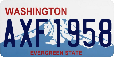 WA license plate AXF1958