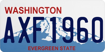 WA license plate AXF1960