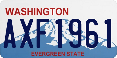 WA license plate AXF1961