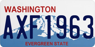 WA license plate AXF1963