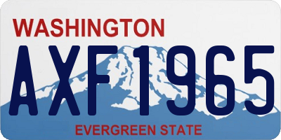 WA license plate AXF1965