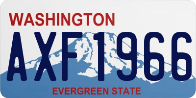 WA license plate AXF1966