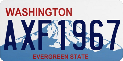 WA license plate AXF1967