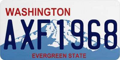 WA license plate AXF1968