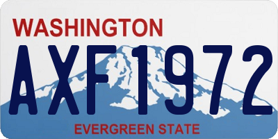 WA license plate AXF1972