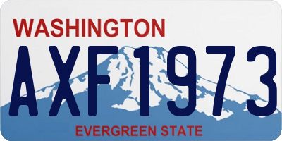 WA license plate AXF1973