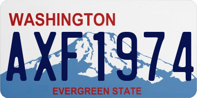 WA license plate AXF1974