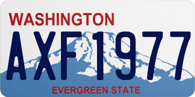 WA license plate AXF1977