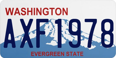 WA license plate AXF1978