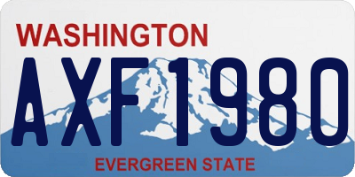 WA license plate AXF1980