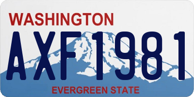 WA license plate AXF1981