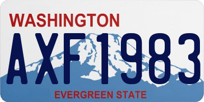 WA license plate AXF1983