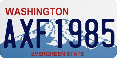 WA license plate AXF1985