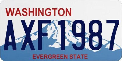 WA license plate AXF1987