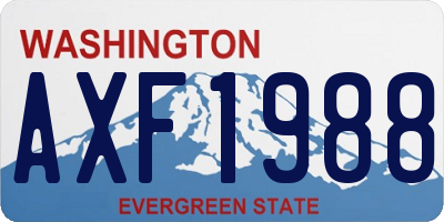 WA license plate AXF1988