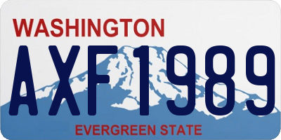WA license plate AXF1989