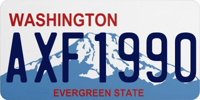 WA license plate AXF1990