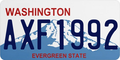WA license plate AXF1992