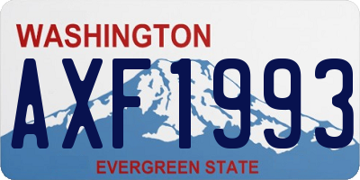 WA license plate AXF1993