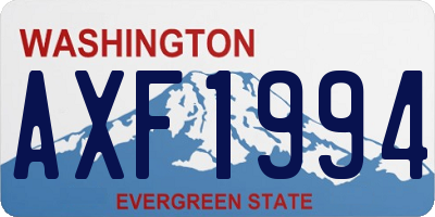 WA license plate AXF1994