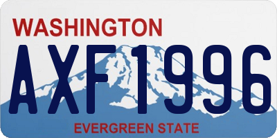 WA license plate AXF1996