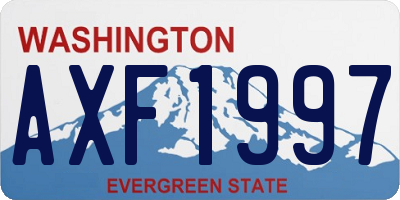 WA license plate AXF1997
