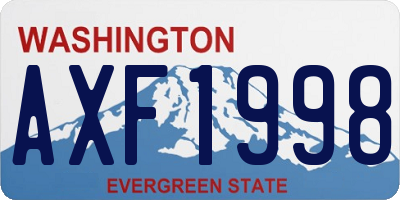 WA license plate AXF1998