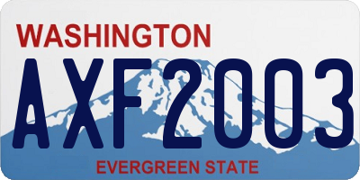 WA license plate AXF2003