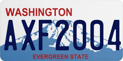 WA license plate AXF2004