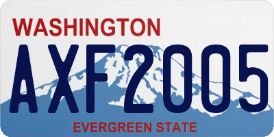 WA license plate AXF2005