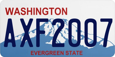 WA license plate AXF2007