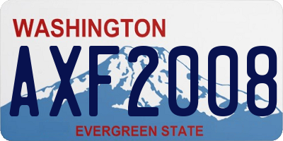 WA license plate AXF2008