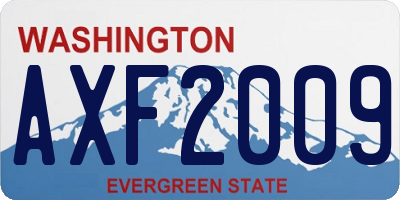 WA license plate AXF2009