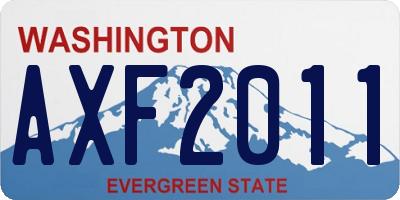 WA license plate AXF2011
