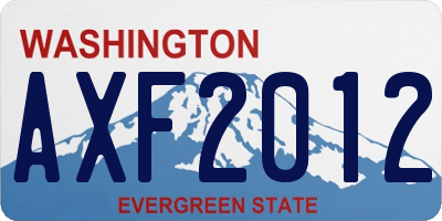 WA license plate AXF2012