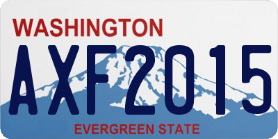 WA license plate AXF2015