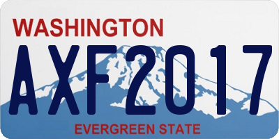 WA license plate AXF2017