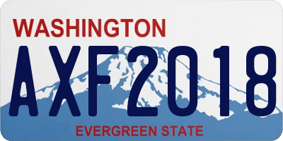 WA license plate AXF2018