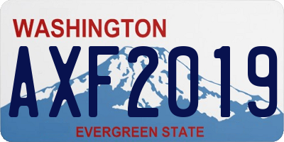 WA license plate AXF2019