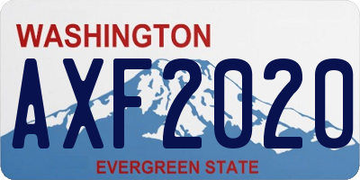 WA license plate AXF2020