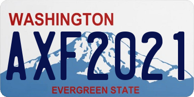 WA license plate AXF2021