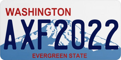 WA license plate AXF2022