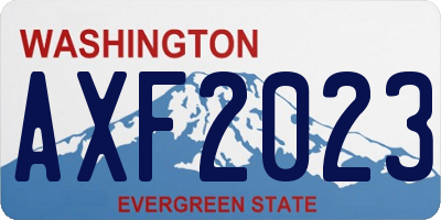 WA license plate AXF2023
